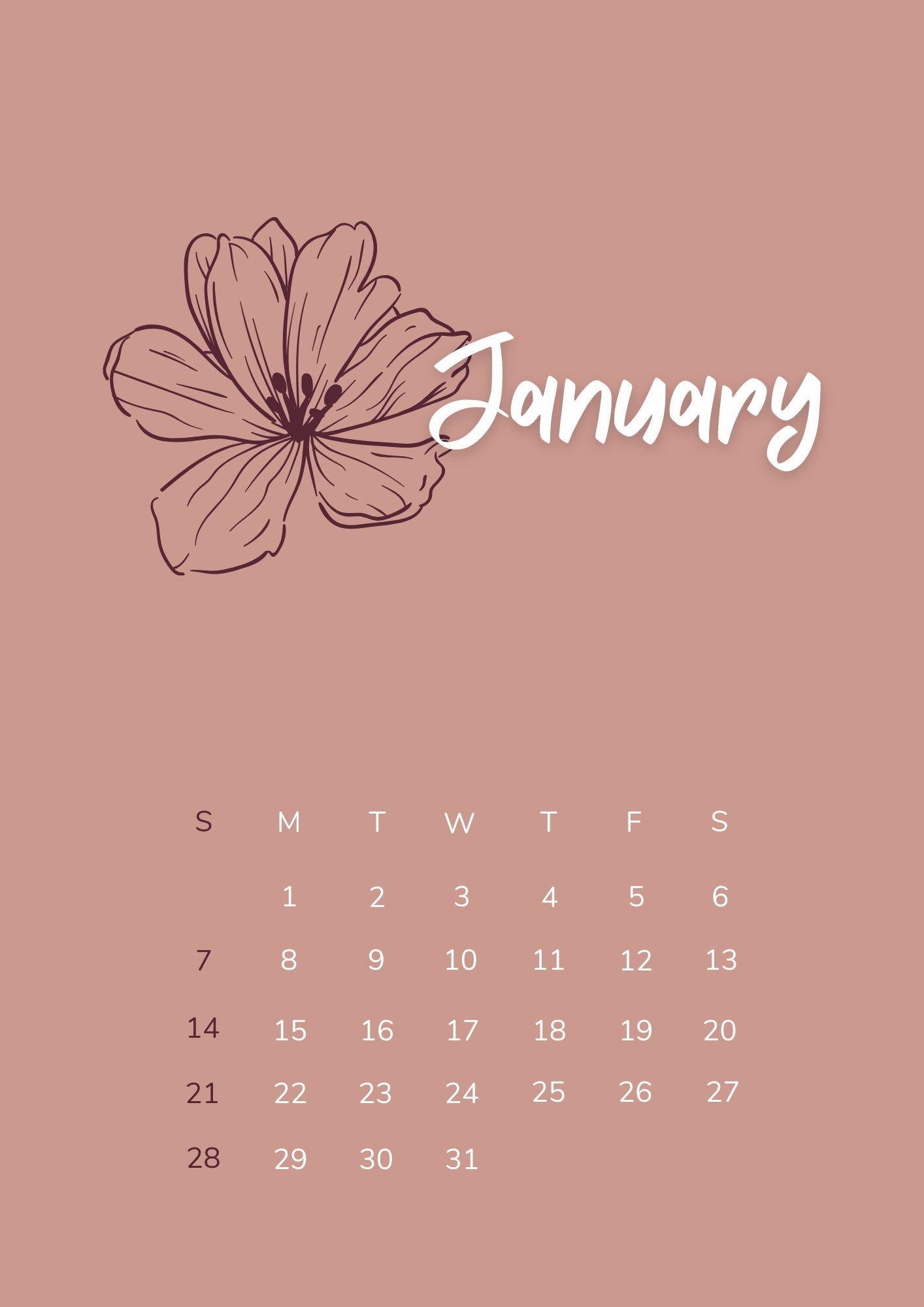 Calendar - Pottery Flowers