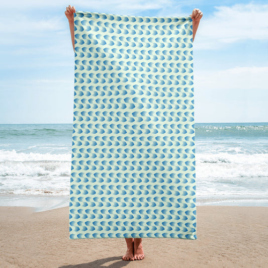 Beach Towel, blue-green arrow pattern