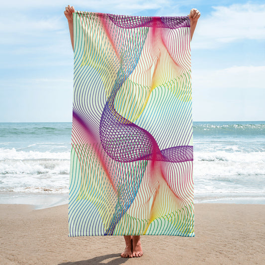 Beach Towel - Rainbow Wave Mesh